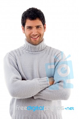 Younger Man With Crossed Arms Stock Photo