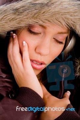 Younger Woman Listening Music Stock Photo