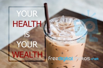 Your Health Is Your Wealth Quote Design Poster Stock Image