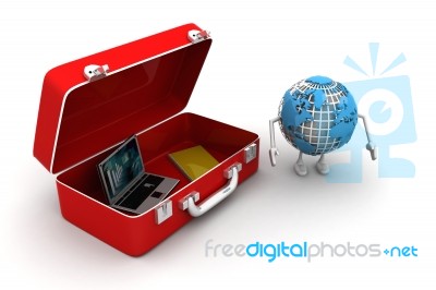 Your Laptop In The Trunk Of 3d Modelling Stock Image