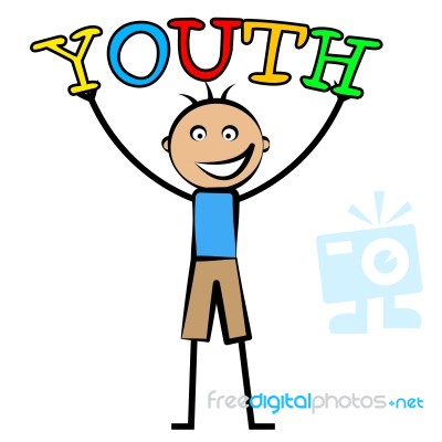 Youth Boy Indicates Kids Kid And Children Stock Image