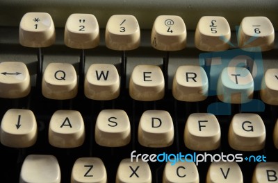 Typewriter Machine Buttons Stock Photo