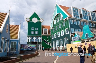 Zaandam, Netherlands - May 5, 2015: People At Zaandam Railway St… Stock Photo