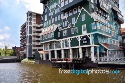 Zaandam, Netherlands - May 5, 2015: Tourist Visit Inntel Hotels Stock Photo