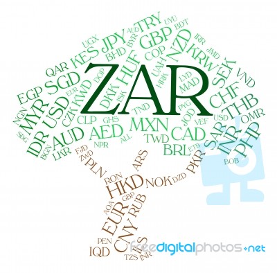 Zar Currency Indicates South African Rands And Currencies Stock Image