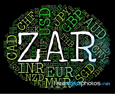 Zar Currency Represents South African Rands And Banknote Stock Image