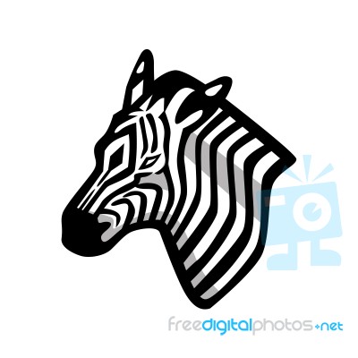 Zebra Head Mascot Stock Image