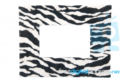 Zebra Pattern Photo-frame On White Stock Photo