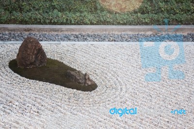 Zen Gardens Typically Contain Gravel And Bare Stones Stock Photo