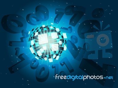 Zero One Background Means Binary Matrix And Information Stock Image