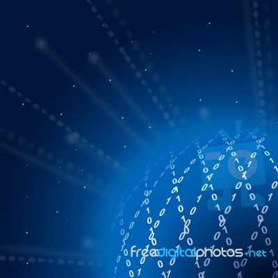 Zero One Background Shows Internet Connecting And Network
 Stock Image