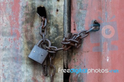 Zinc Door Stock Photo