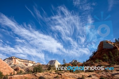 Zion National Park Landscape Stock Photo