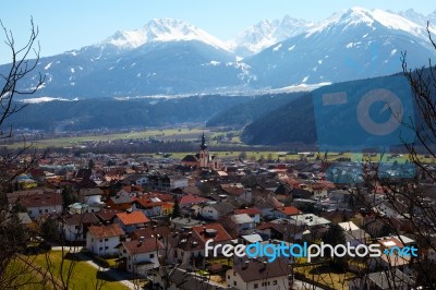 Zirl, Market Town In The District Of Innsbruck Land, Austria Stock Photo