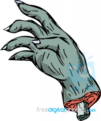 Zombie Monster Hand Drawing Stock Image