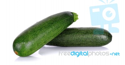 Zucchini Courgette Isolated On The White Background Stock Photo