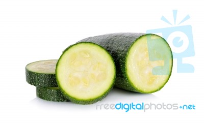 Zucchini Courgette Isolated On The White Background Stock Photo