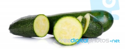 Zucchini Courgette Isolated On The White Background Stock Photo