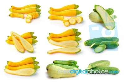 Zucchini Isolated On A White Background Stock Photo