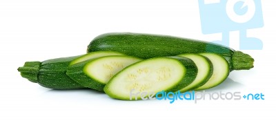 Zucchini Isolated On The White Background Stock Photo