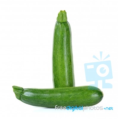 Zucchini Isolated On The White Background Stock Photo