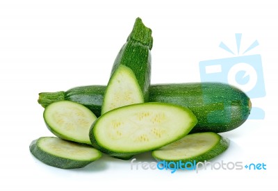 Zucchini Isolated On The White Background Stock Photo