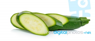 Zuchini Isolated On The White Background Stock Photo