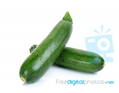 Zuchini Isolated On The White Background Stock Photo