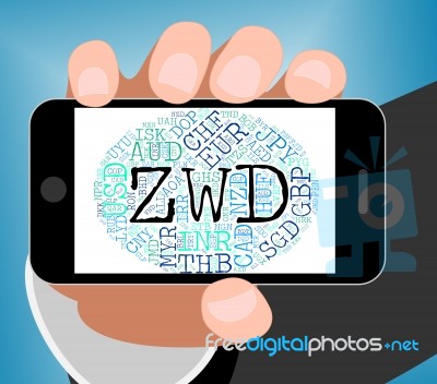 Zwd Currency Indicates Forex Trading And Dollar Stock Image