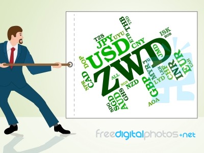 Zwd Currency Represents Zimbabwe Dollars And Coin Stock Image