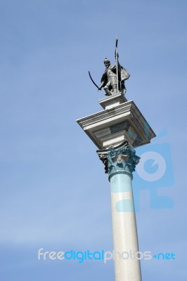 Zygmunts Column In The Old Town Market Square In Warsaw Stock Photo