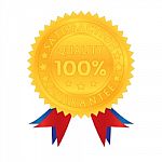 100 Percent Guarantee Satisfaction Quality Stock Photo