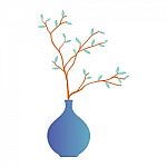 191112-isolated Potted Plant, Composition- Illustration Stock Photo