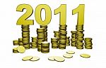 2011 Gold 3D Stock Photo