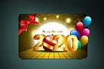 2020 New Year Party Concept With Cristhmas Celebration Stock Photo