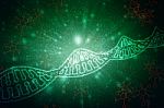 2d Render Of Dna Structure, Abstract Background Stock Photo