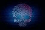 2d Rendering Digital Skull And Crossbones On Binary Code Stock Photo