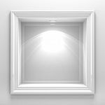 3d Decoration Shelf On White Wall Stock Photo