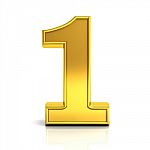 3d Gold Number One Stock Photo