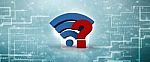 3d Illustration Wifi Symbol With Question Mark Stock Photo