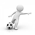 3d Man Playing Soccer Stock Photo