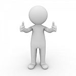 3d Man Showing Thumbs Up Stock Photo