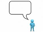 3d Man With Empty Speech Bubble Stock Photo