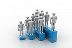 3d People In Group, Leadership Concept Stock Photo