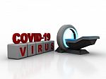 3d Render Corona Virus Disease Covid-19 In Cube Stock Photo