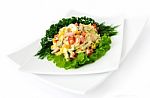 A Salad Of Corn And Chinese Cabbage Stock Photo