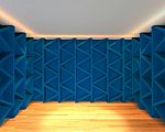 Abstract Color Blue Wall Interior Design Stock Photo