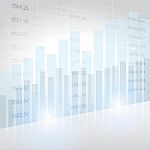 Abstract Financial Chart With Uptrend Line Graph Stock Photo