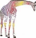 Abstract Giraffe With Zebra Skin Stock Photo