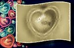 Abstract Heart-shaped On Old Brown Paper Background Stock Photo